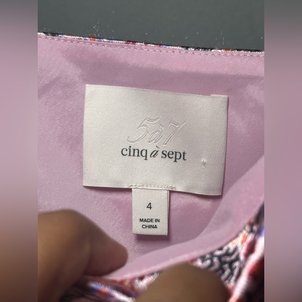 Cinq a Sept Pink Ryder Paisley Print Silk Mini Cocktail Slip Dress Size 4 - Picture 10 of 16